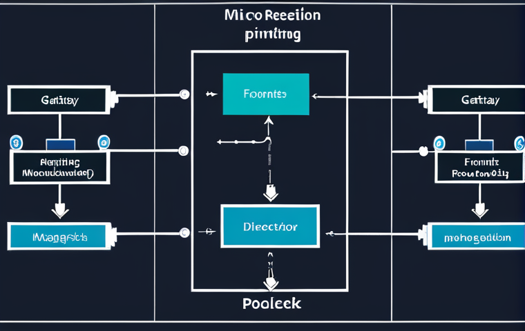 **
API Gateway orchestrating micro frontends. Focus on the API Gateway as a central "director" managing requests and data flow between various frontend components. Illustrate security policies and traffic monitoring. Modern, clean lines, tech aesthetic.
**