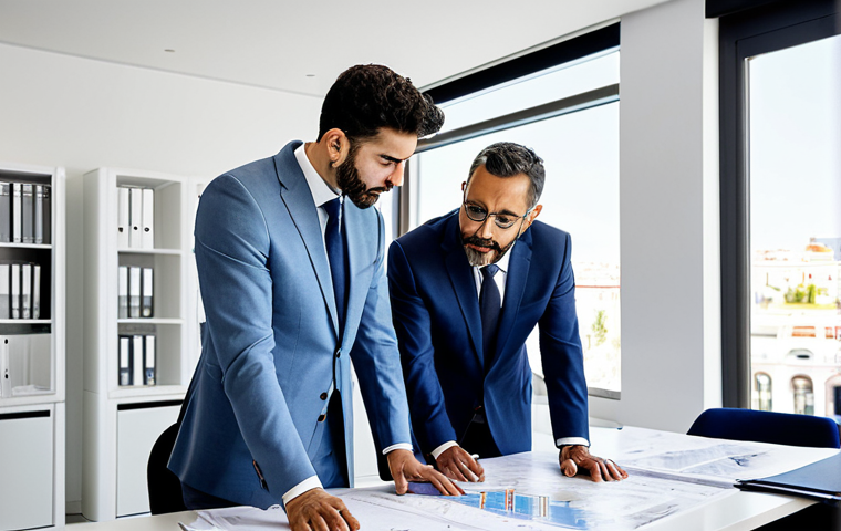 **
"A professional arquitecta in a modern office in Madrid, wearing a stylish but modest business suit, reviewing blueprints with colleagues, fully clothed, appropriate attire, safe for work, perfect anatomy, natural proportions, professional photography, bright and airy atmosphere, family-friendly, high quality."
**
